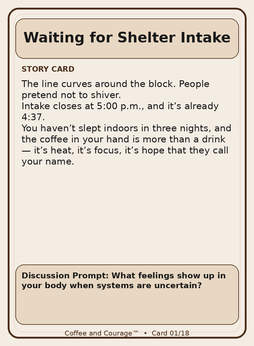 Coffee & Courage TM Storytelling Card Game (Instant PDF Download)
